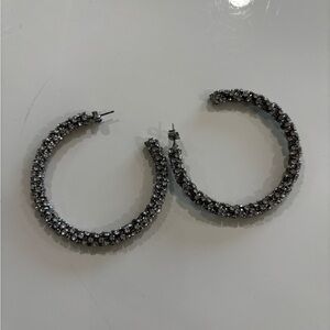 New Zara Rhinestone Hoop Earrings